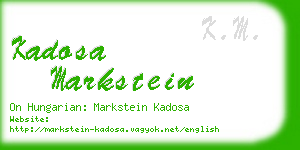kadosa markstein business card